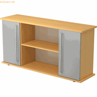 Hjh OFFICE PRO Kapa SB | Dressoir | met deuren, Melamine spaanplaat DIN 68765, Emissieklasse E1, Beuken / Zilver