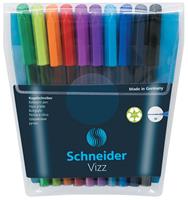 Schneider Balpen Vizz, medium punt, etui van 10 stuks in geassorteerde kleuren