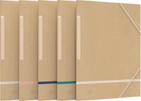 Oxford elastomap Touareg, ft A4, uit karton, naturel en geassorteerde kleuren, pak van 5 stuks