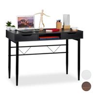 Relaxdays Schreibtisch mit Schubladen schwarz
