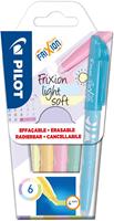 Pilot markeerstift Frixion Light Soft, blister van 6 stuks in geassorteerde kleuren