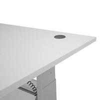 ebuy24 Prisme Schreibtisch mit elektrischer Hebe-Senke Funktion weiss