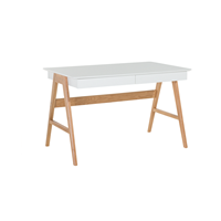 Beliani - Moderner Schreibtisch 2 Schubladen MDF-Platte/Eichenholz weiß Sheslay - Weiß