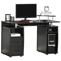 HOMCOM Computertisch mit Stauraum schwarz