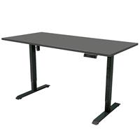 Elektrisch Verstelbaar Bureau - 160x80 Cm - Single Motor - Zwart / Antraciet