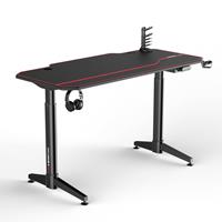 Gaming Bureau Zwart/rood - Elektrisch Verstelbaar - 140x66 Cm