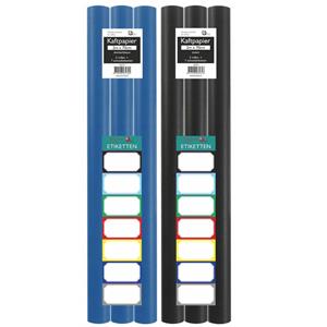 Benza Kaftpapier Voor Schoolboeken - Donkerblauw En Zwart - 200 X 70 Cm - 6 Rollen