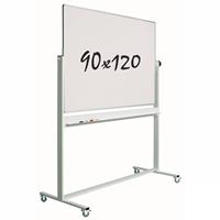 Whiteboard Verrijdbaar - Dubbelzijdig - Magnetisch - 90x120 Cm