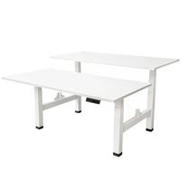 Elektrisch Verstelbaar Duo Bureau - 160x80 Cm - Two Dual Motor - Wit