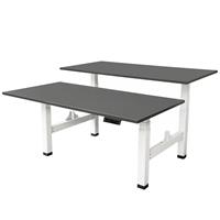 Elektrisch Verstelbaar Duo Bureau - 160x80 Cm - Two Dual Motor - Wit / Antraciet