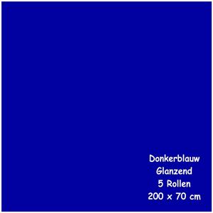 Benza Kaftpapier Schoolboeken - Glanzend Donkerblauw - 200 X 70 Cm - 5 Rollen