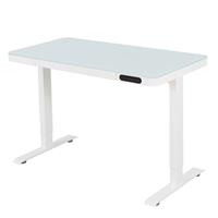 Elektrisch Verstelbaar Bureau / Thuiswerkplek - 120x60 Cm - Glas Wit