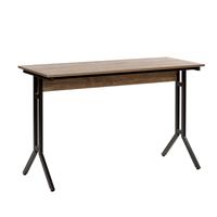 Beliani - Schreibtisch dunkler Holzfarbton Stahlgestell 120x48 cm industrie Look Jugend- Kinder- und Arbeitszimmer - Schwarz