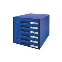 LEITZ Schubladenbox 5212 Plus blau 6 Schubladen geschlossen