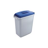 Durable Afvalverzamelbak voor recycleerbaar afval Durabin 60 L - grijs met deksel blauw