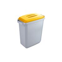 Durable Afvalverzamelbak voor recycleerbaar afval Durabin 60 L - grijs met deksel geel