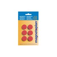 Discofix magnetoplan hobby magneet in blisterverpakking, rood, Ã 24 x 8mm, 4 stuks