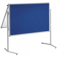 Maul Moderationstafel Pro 638 07 82, 120x150cm, Textil + Whiteboard (beidseitig), pinnbar, klappbar, beschreibbar, magnetisch, mit Ro