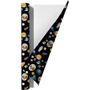 Benza Emoji Space Kaftpapier Voor Schoolboeken - 200 X 70 Cm - 3 Rollen