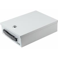 HMF 140-07 Dokumentenkassette DIN A5, Dokumentenbox, Metallkiste, 27 x 20,5 x 8 cm, lichtgrau - 