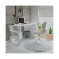 HOMEMANIA Patara Schreibtisch - mit Regalen - aus Buero, Studio, Zimmer - Weiss aus Holz, 120 x 60 x 75 cm
