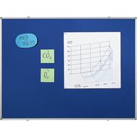 EUROKRAFTbasic Prikbord, textielbekleding, blauw, b x h = 1500 x 1000 mm