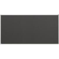 EUROKRAFTpro Prikbord met aluminium frame, textielbekleding, grijs, b x h = 2400 x 1200 mm
