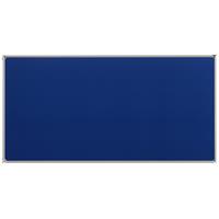 EUROKRAFTpro Prikbord met aluminium frame, textielbekleding, blauw, b x h = 2400 x 1200 mm