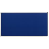 EUROKRAFTpro Prikbord met aluminium frame, textielbekleding, blauw, b x h = 2000 x 1000 mm