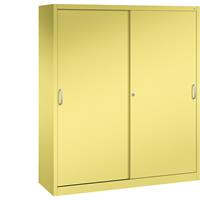 C+P ACURADO schuifdeurkast, 6 legborden, 2 lockers, h x b x d = 1950 x 1600 x 500 mm, zwavelgeel