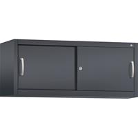 C+P ACCURADO opzetkast met schuifdeuren, h x b x d = 500 x 1200 x 400 mm, zwartgrijs