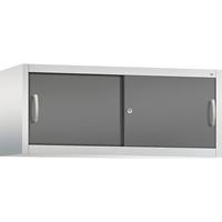 C+P ACCURADO opzetkast met schuifdeuren, h x b x d = 500 x 1200 x 400 mm, lichtgrijs/vulkaangrijs