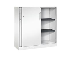 C+P Schuifdeurkast ASISTO, hoogte 1292 mm, breedte 1200 mm, verkeerswit/verkeerswit