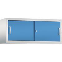 C+P ACCURADO opzetkast met schuifdeuren, h x b x d = 500 x 1200 x 400 mm, lichtgrijs/lichtblauw