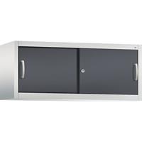 C+P ACCURADO opzetkast met schuifdeuren, h x b x d = 500 x 1200 x 400 mm, lichtgrijs/zwartgrijs