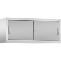 C+P ACCURADO opzetkast met schuifdeuren, h x b x d = 500 x 1200 x 400 mm, lichtgrijs / blank aluminiumkleurig