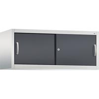 C+P ACCURADO opzetkast met schuifdeuren, h x b x d = 500 x 1200 x 500 mm, lichtgrijs/zwartgrijs