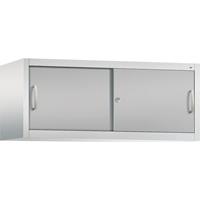 C+P ACCURADO opzetkast met schuifdeuren, h x b x d = 500 x 1200 x 500 mm, lichtgrijs / blank aluminiumkleurig