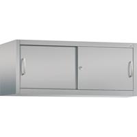 C+P ACCURADO opzetkast met schuifdeuren, h x b x d = 500 x 1200 x 500 mm, blank aluminiumkleurig