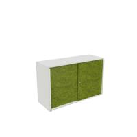 Schuifdeurkast NEOTEX met akoestisch front, h x b x d = 775 x 1200 x 440 mm, front appelgroen