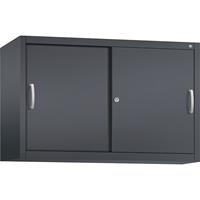 C+P ACCURADO opzetkast met schuifdeuren, 1 legbord, h x b x d = 790 x 1200 x 400 mm, zwartgrijs