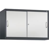 C+P ACCURADO opzetkast met schuifdeuren, 1 legbord, h x b x d = 790 x 1200 x 400 mm, zwartgrijs/lichtgrijs