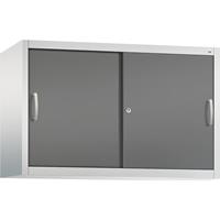 C+P ACCURADO opzetkast met schuifdeuren, 1 legbord, h x b x d = 790 x 1200 x 400 mm, lichtgrijs/vulkaangrijs