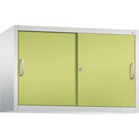 C+P ACCURADO opzetkast met schuifdeuren, 1 legbord, h x b x d = 790 x 1200 x 400 mm, lichtgrijs/felgroen