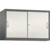 C+P ACCURADO opzetkast met schuifdeuren, 1 legbord, h x b x d = 790 x 1200 x 400 mm, vulkaangrijs/parelwit