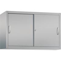 C+P ACCURADO opzetkast met schuifdeuren, 1 legbord, h x b x d = 790 x 1200 x 400 mm, blank aluminiumkleurig