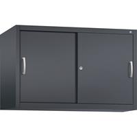 C+P ACCURADO opzetkast met schuifdeuren, 1 legbord, h x b x d = 790 x 1200 x 500 mm, zwartgrijs