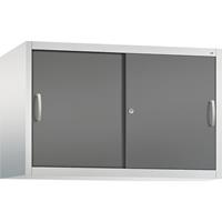 C+P ACCURADO opzetkast met schuifdeuren, 1 legbord, h x b x d = 790 x 1200 x 500 mm, lichtgrijs/vulkaangrijs