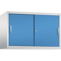 C+P ACCURADO opzetkast met schuifdeuren, 1 legbord, h x b x d = 790 x 1200 x 500 mm, lichtgrijs/lichtblauw