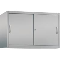 C+P ACCURADO opzetkast met schuifdeuren, 1 legbord, h x b x d = 790 x 1200 x 500 mm, blank aluminiumkleurig